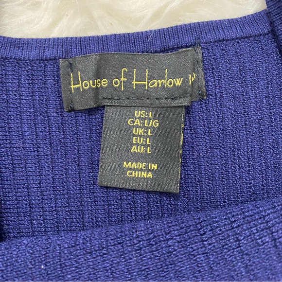 HOUSE OF HARLOW Ribbed Blue Tank Top - Picture 3 of 3